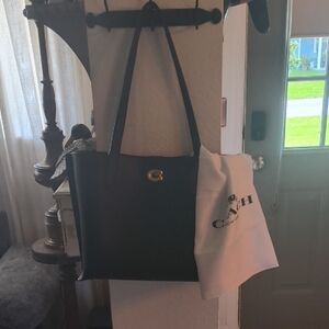 Coach Dark Leather Tote Bag
